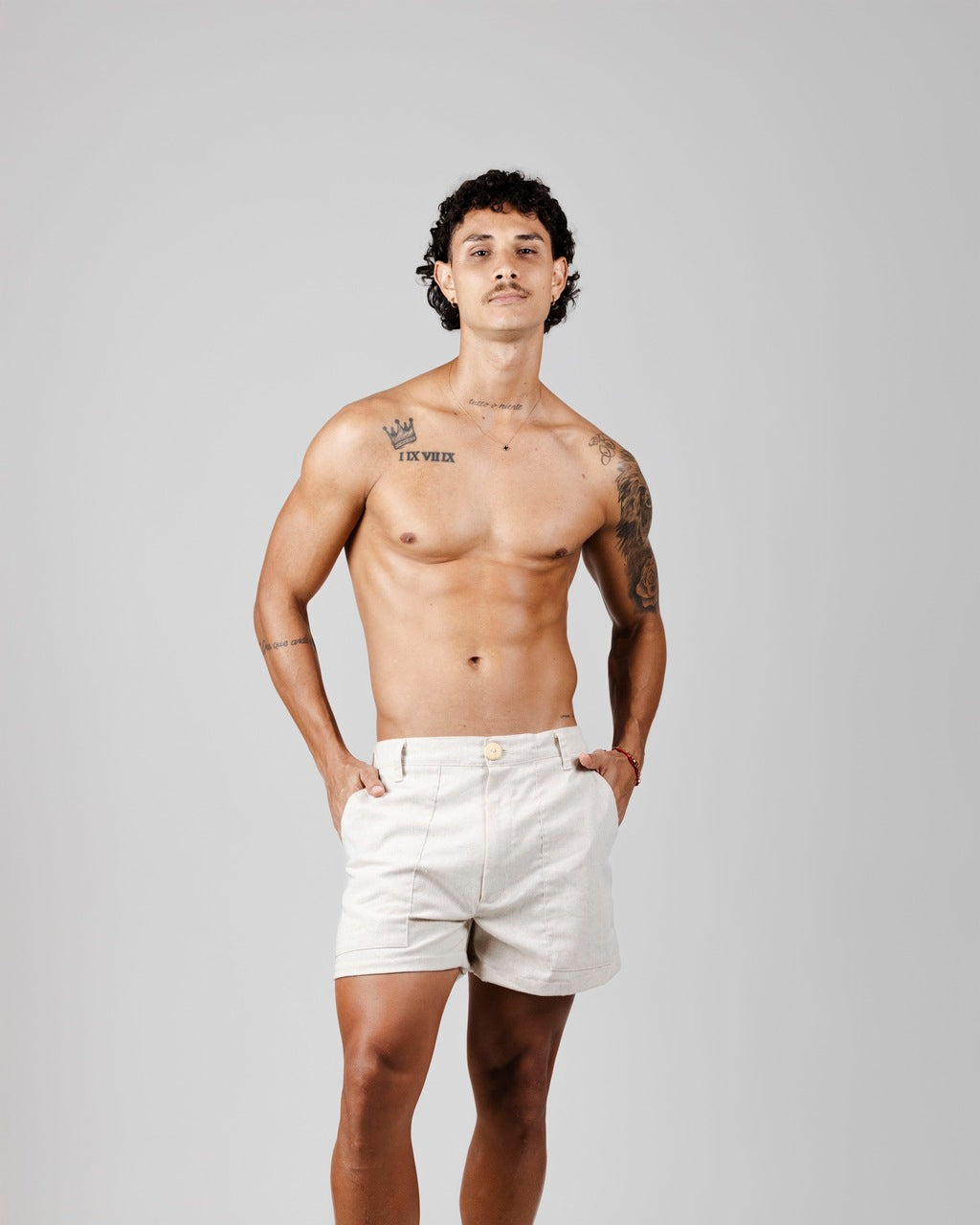 Short Linho Bolsão Natural