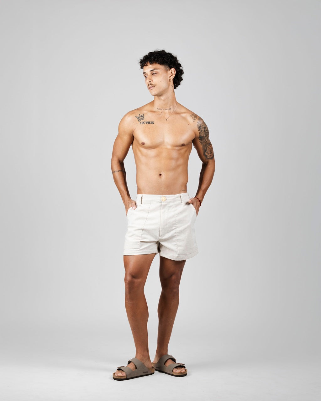 Short Linho Bolsão Natural