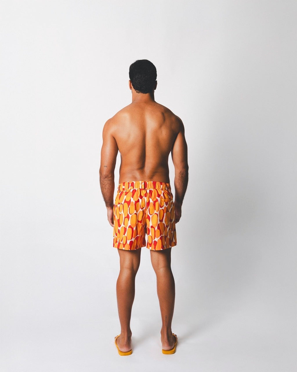 Short Linho Bolsão Tropical Laranja