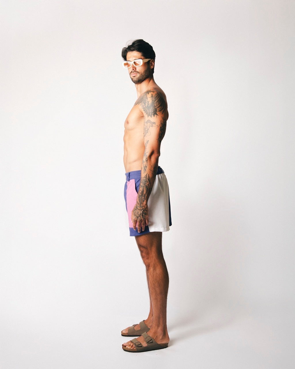 Short Linho Recorte Roxo