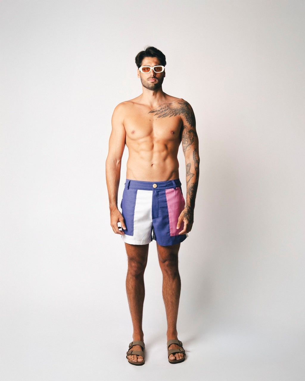 Short Linho Recorte Roxo